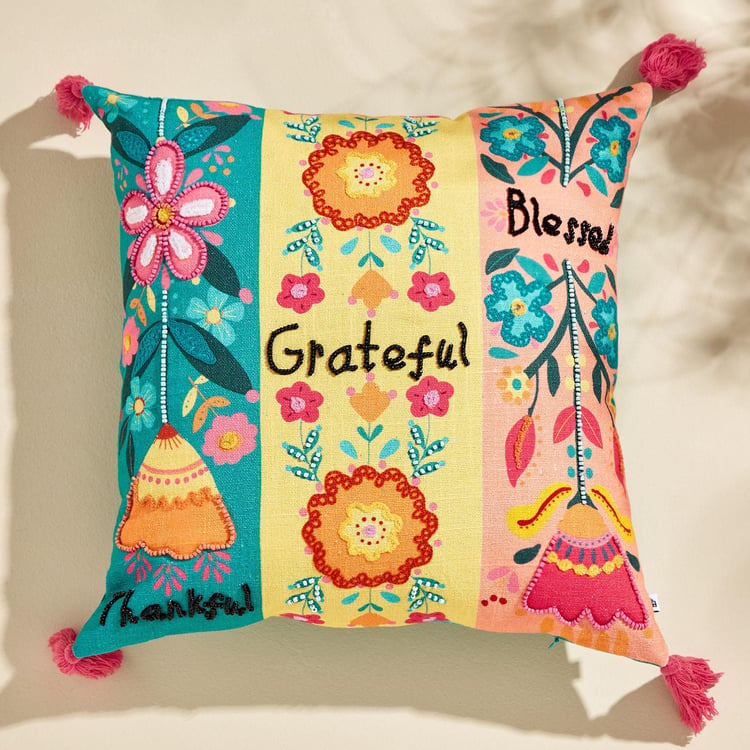 Glance Embellished Filled Cushion - 30x30cm