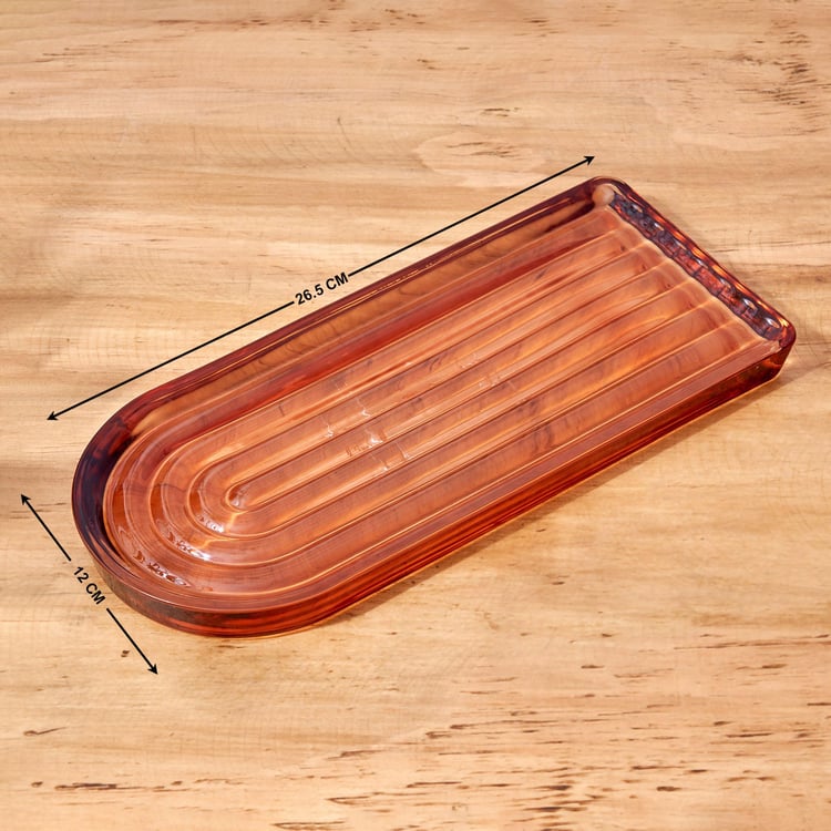 Nova Townsquare Asra Glass Ribbed Tray