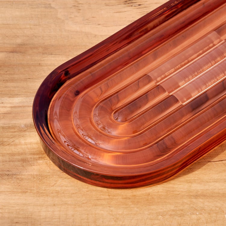 Nova Townsquare Asra Glass Ribbed Tray