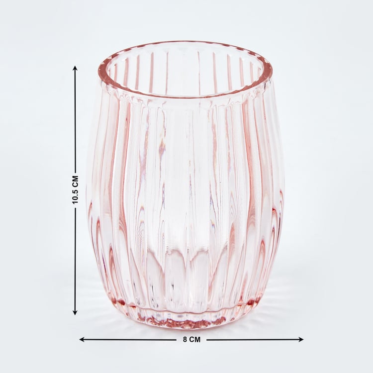 Nova Senorita Glass Ribbed Toothbrush Holder