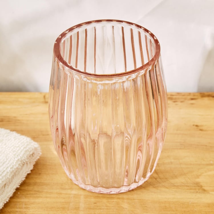 Nova Senorita Glass Ribbed Toothbrush Holder