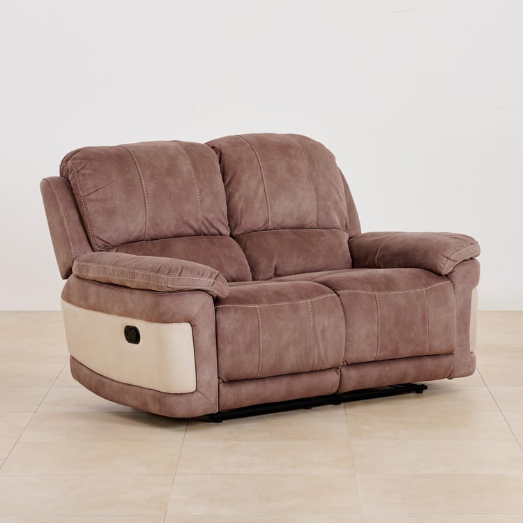 (Refurbished) Dawson Fabric 2-Seater Recliner - Brown