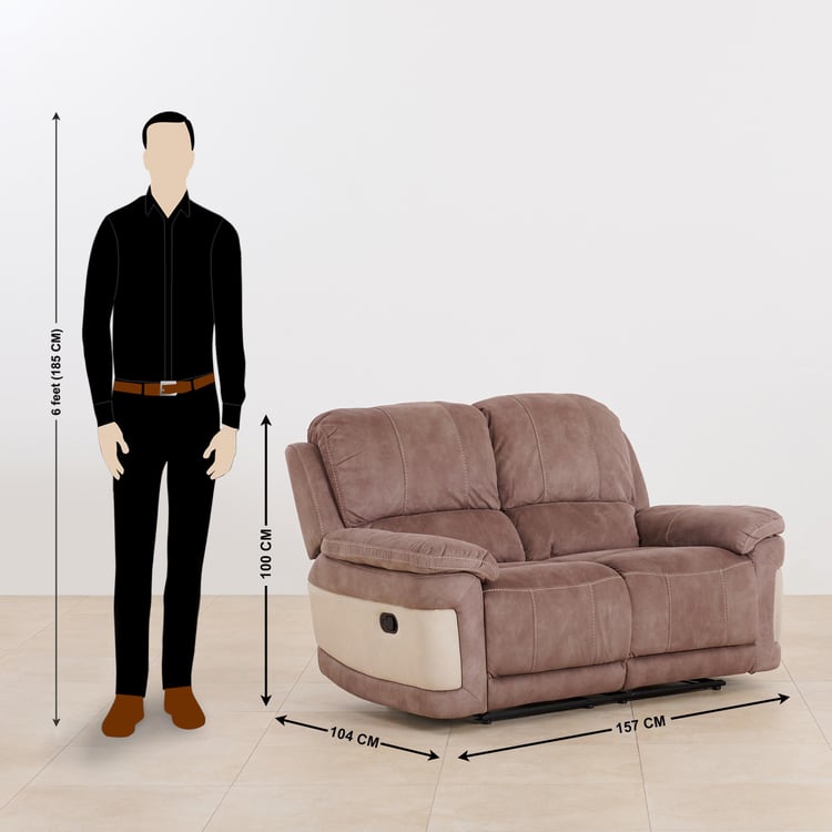 (Refurbished) Dawson Fabric 2-Seater Recliner - Brown