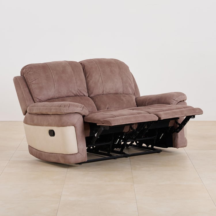 (Refurbished) Dawson Fabric 2-Seater Recliner - Brown