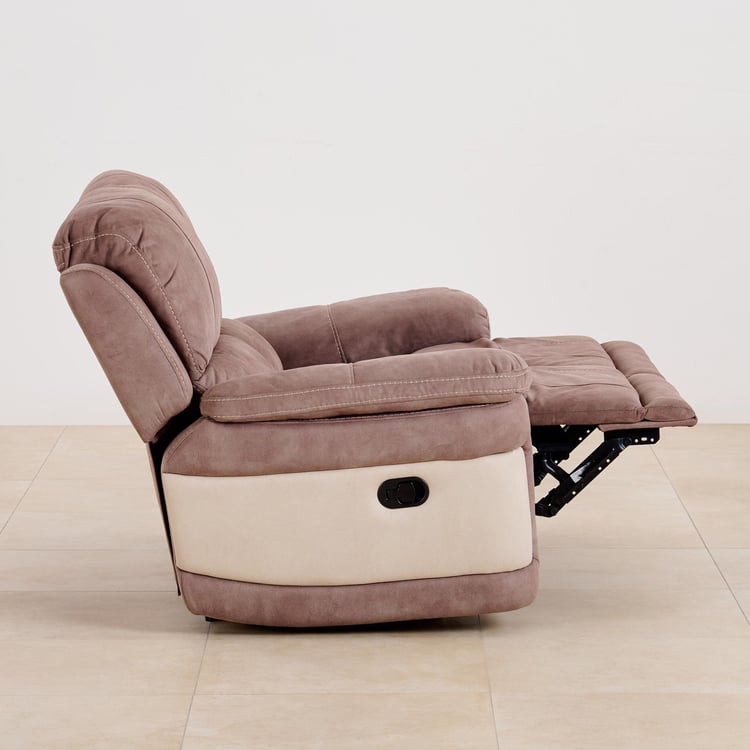 (Refurbished) Dawson Fabric 2-Seater Recliner - Brown