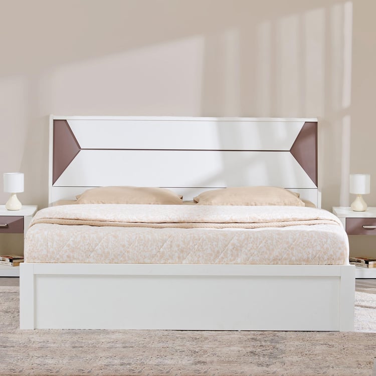 Quadro Edge Queen Bed - White