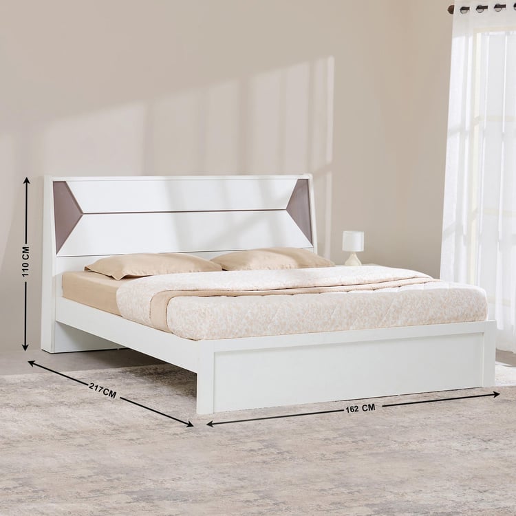 Quadro Edge Queen Bed - White