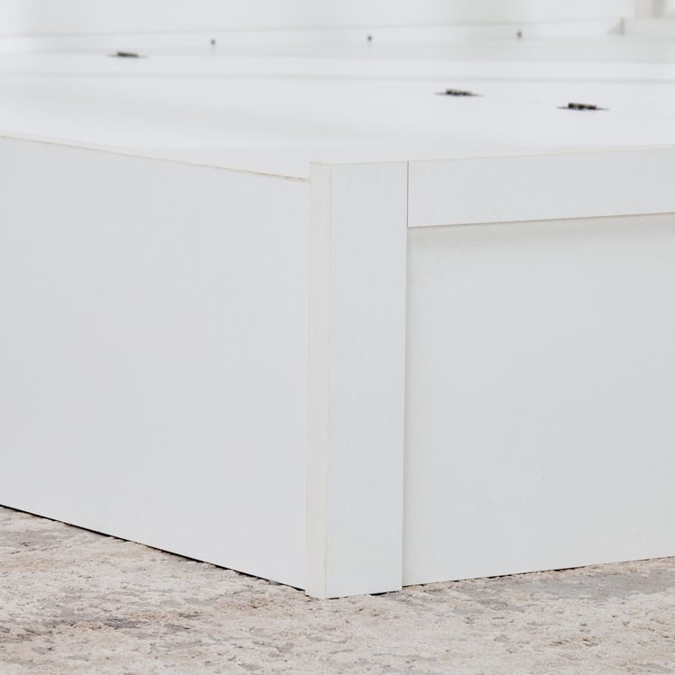 Quadro Edge Queen Bed with Box Storage - White
