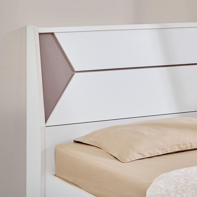 Quadro Edge Queen Bed with Hydraulic Storage - White