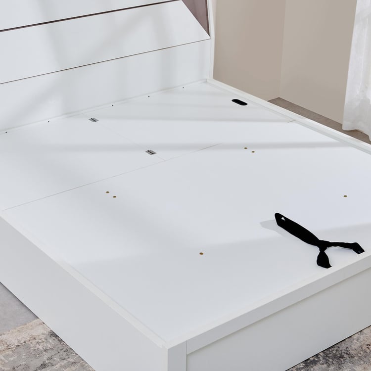 Quadro Edge Queen Bed with Hydraulic Storage - White