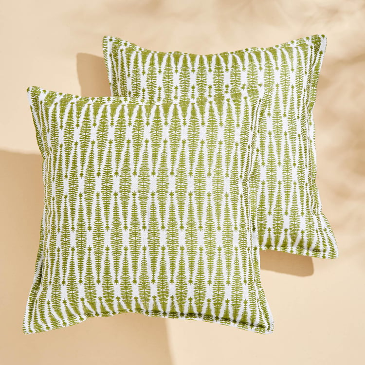 Mystic Meadows Set of 2 Jacquard Cushion Covers - 40x40cm