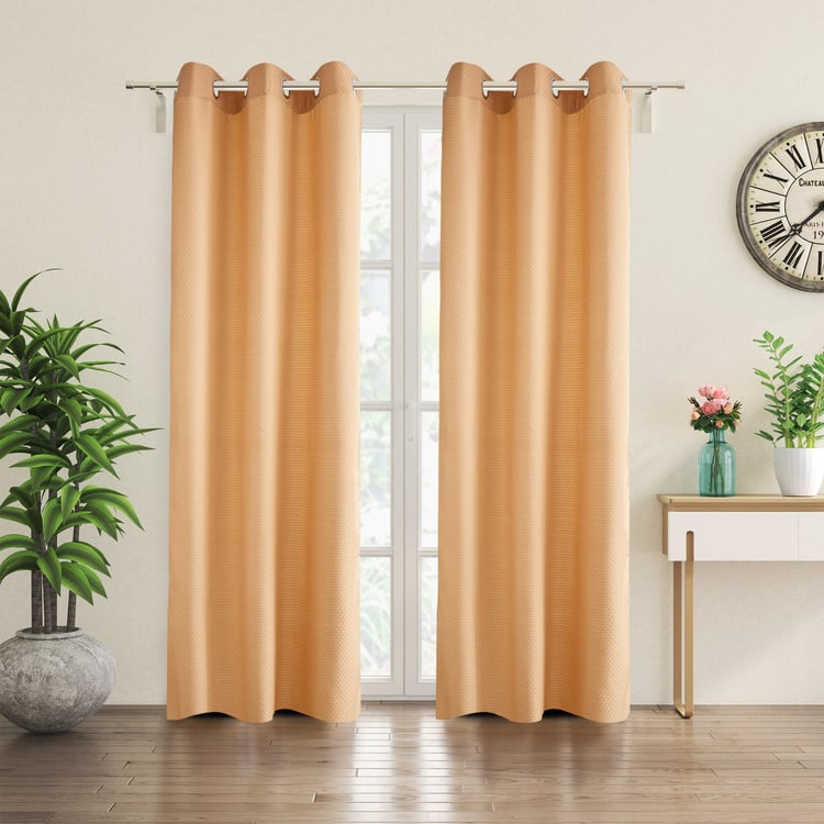 Sierra Set of 2 Woven Room-Darkening Door Curtains - 7ft