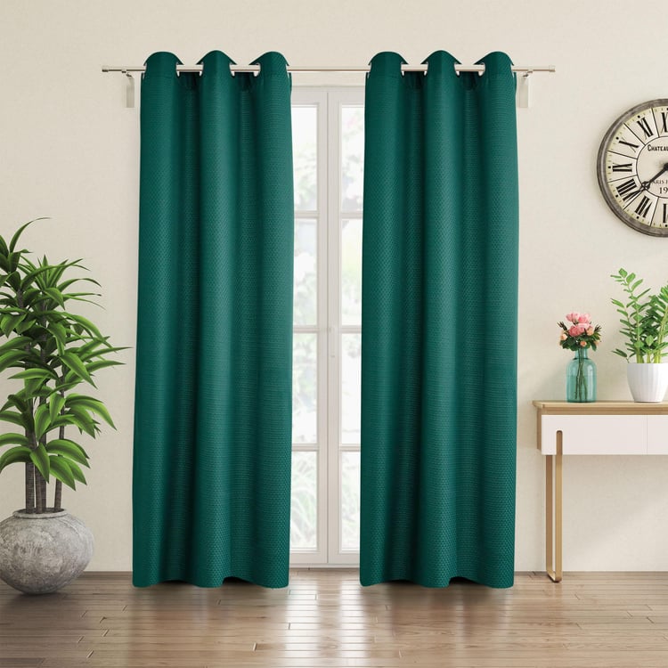 Sierra Set of 2 Woven Room Darkening Door Curtains - 7ft