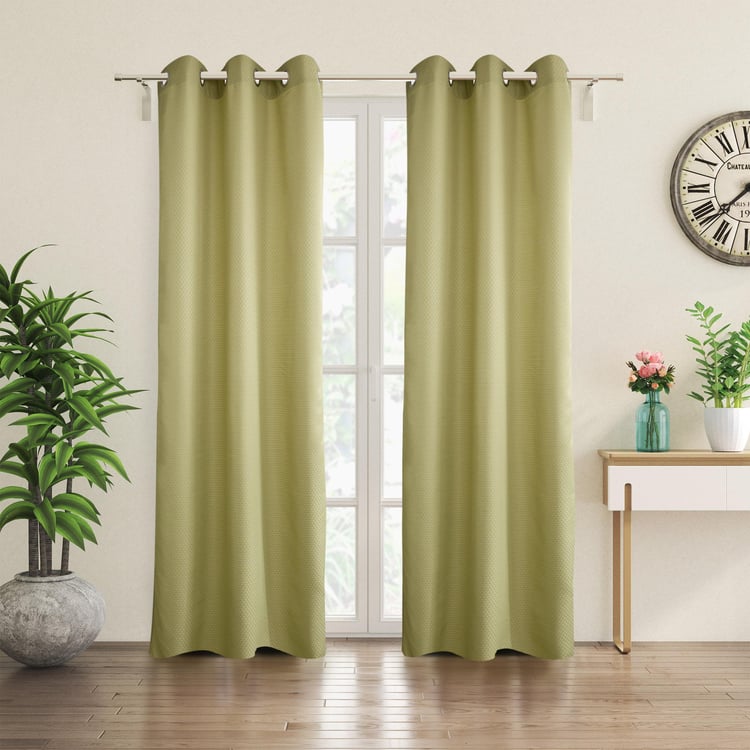 Sierra Set of 2 Woven Room-Darkening Door Curtains - 7ft