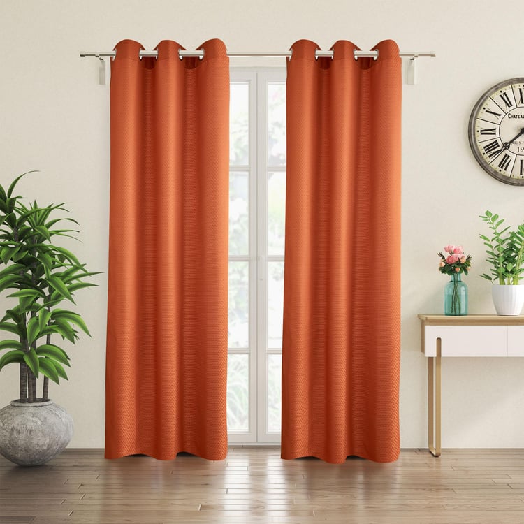 Sierra Set of 2 Woven Room-Darkening Door Curtains - 7ft