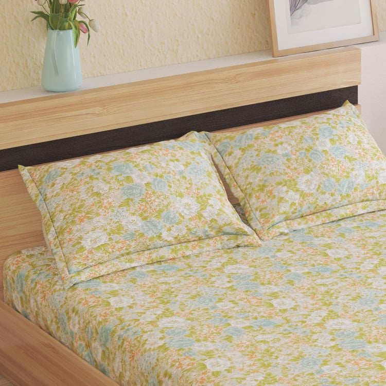 Ezra Sirocco 144TC Floral Print 3Pcs Queen Bedsheet Set