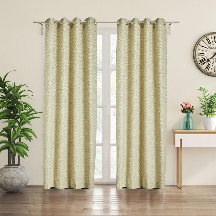 Morris Eclipse Set of 2 Jacquard Room Darkening Door Curtains - 7ft
