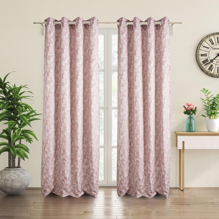 Morris Tempest Set of 2 Jacquard Light Filtering Door Curtains - 7ft