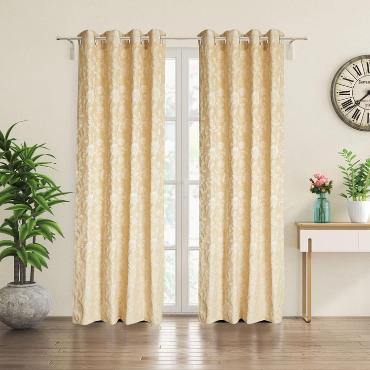 Morris Vallarta Set of 2 Jacquard Room Darkening Door Curtains - 7ft