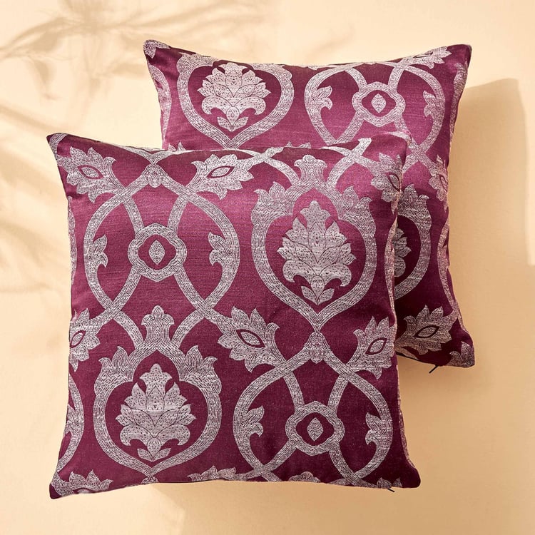 Jade Alfie Set of 2 Jacquard Cushion Covers - 40x40cm