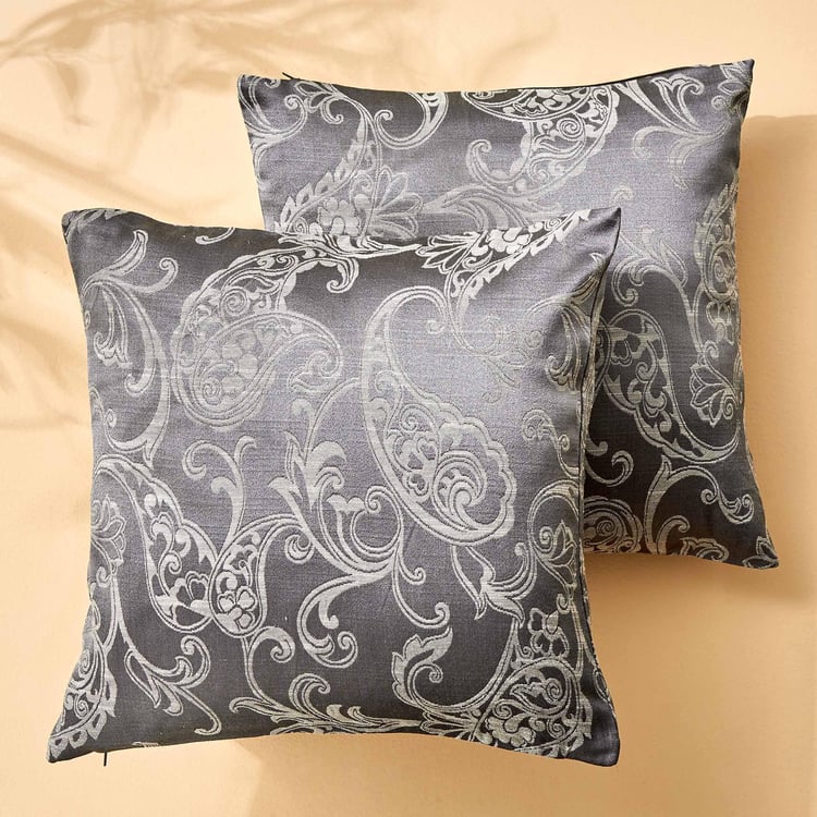 Jade Renvi Set of 2 Jacquard Cushion Covers - 40x40cm