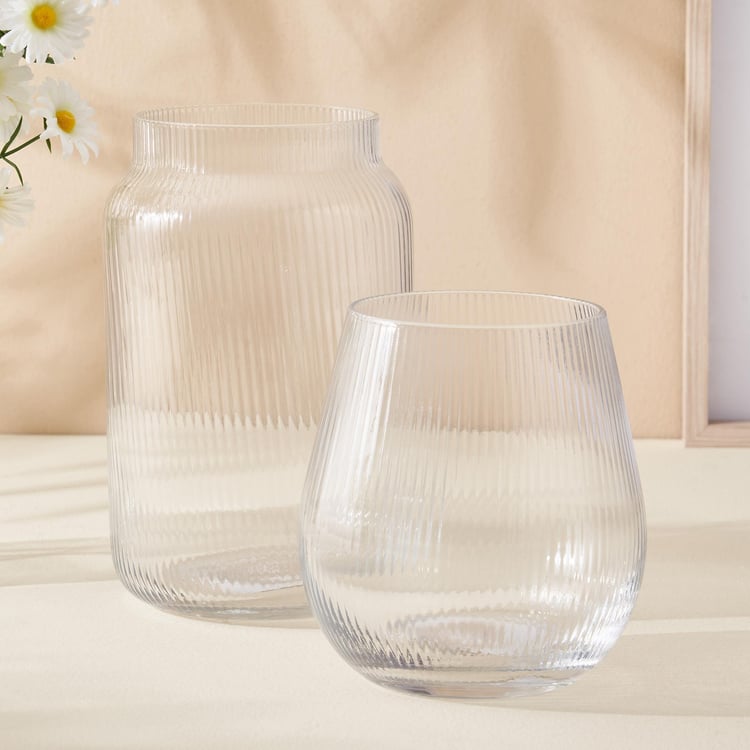 Eadric Glass Ribbed Vase