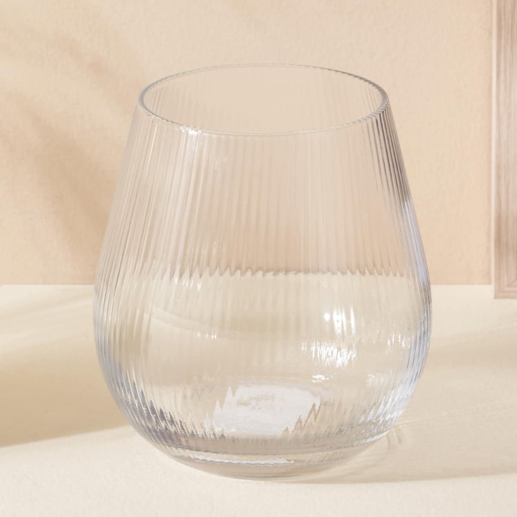 Eadric Glass Ribbed Vase