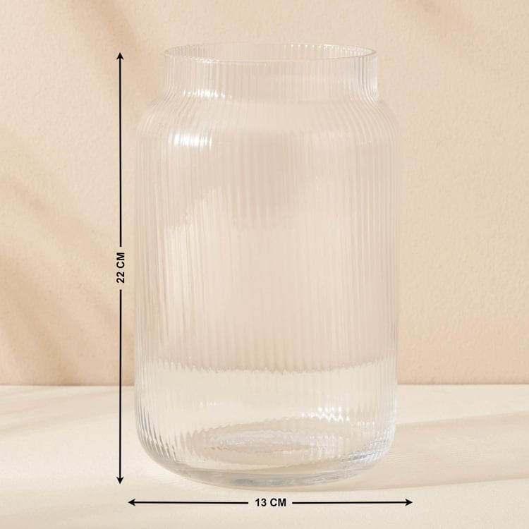 Eadric Glass Ribbed Vase