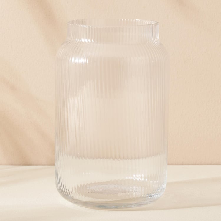 Eadric Glass Ribbed Vase