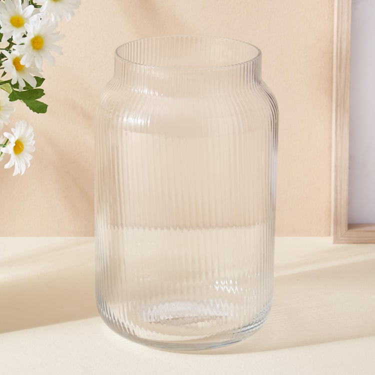 Eadric Glass Ribbed Vase