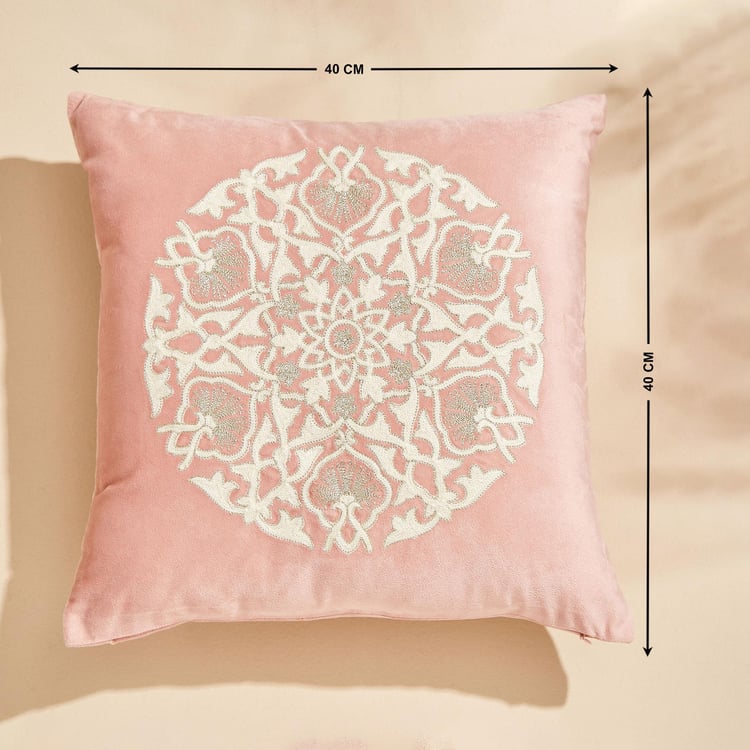 Endura Embroidered Cushion Cover - 40x40cm