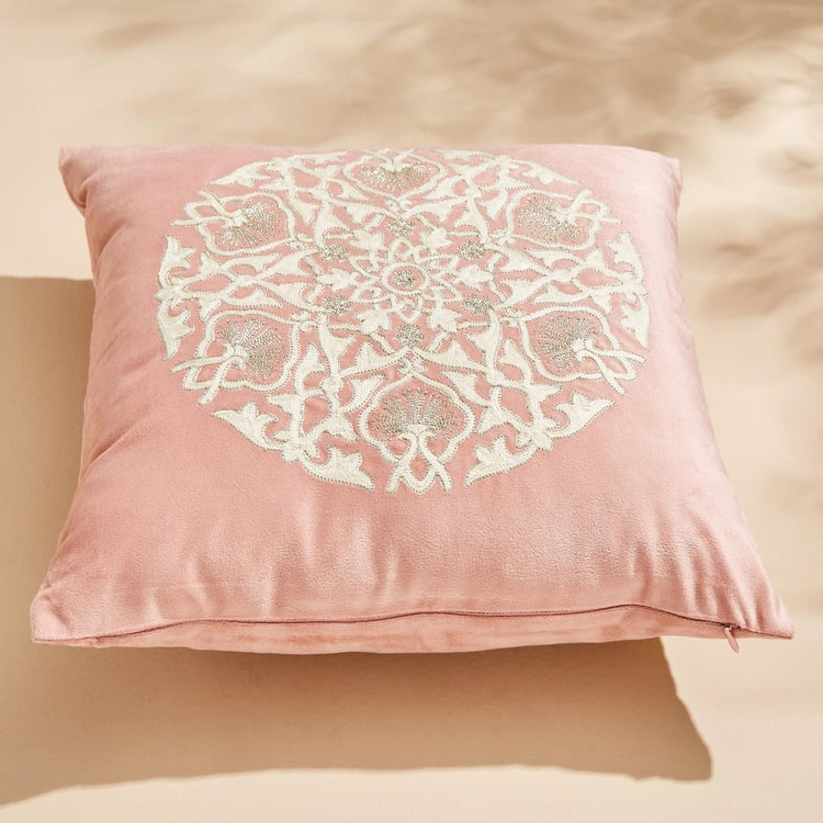 Endura Embroidered Cushion Cover - 40x40cm