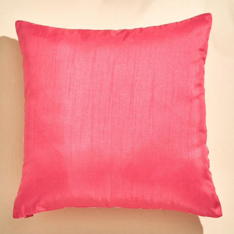 Velour Embroidered Cushion Cover - 40x40cm