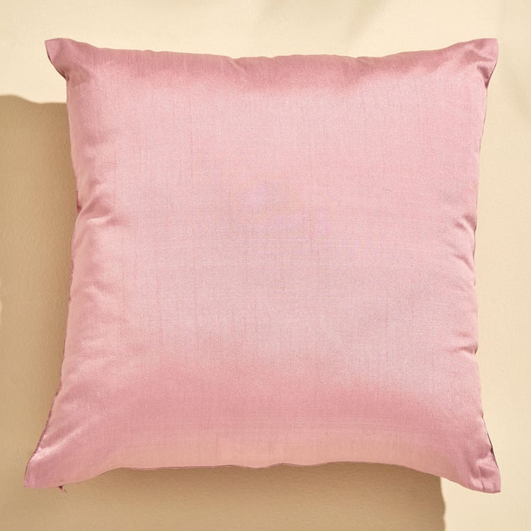 Velour Embroidered Cushion Cover - 40x40cm