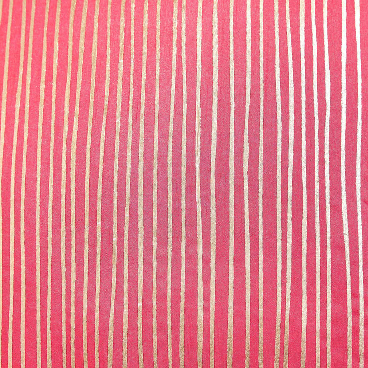 Velour Striped Foil Print Cushion Cover - 40x40cm