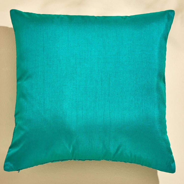 Velour Zari Quilted Cushion Cover - 40x40cm