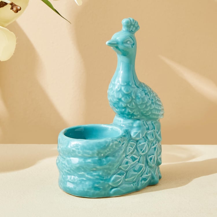 Rylee Ivana Ceramic Peacock T-Light Holder