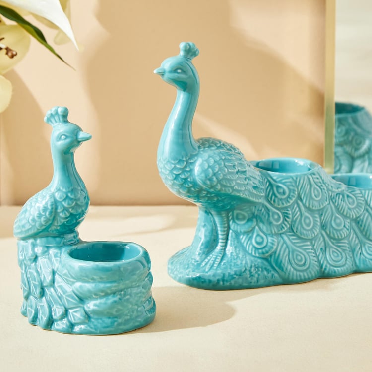 Rylee Ivana Ceramic Peacock T-Light Holder