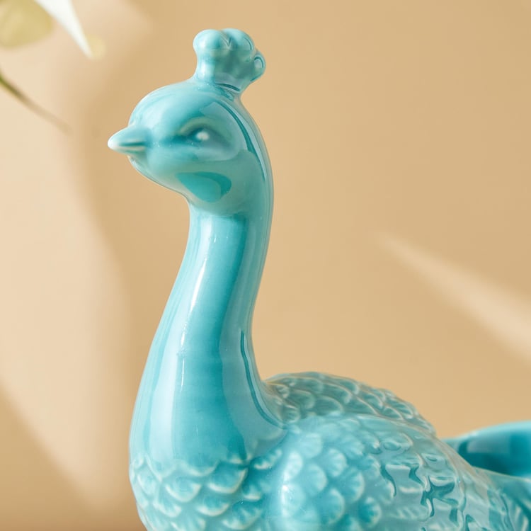 Rylee Ivana Ceramic Peacock Multi T-Light Holder