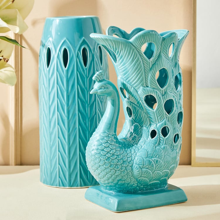 Rylee Ignus Ceramic Peacock Vase