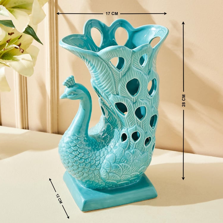 Rylee Ignus Ceramic Peacock Vase