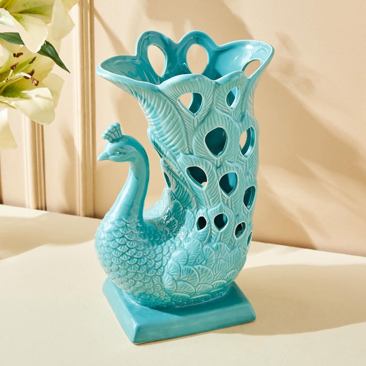 Rylee Ignus Ceramic Peacock Vase