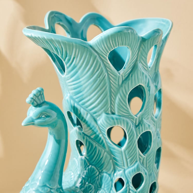 Rylee Ignus Ceramic Peacock Vase