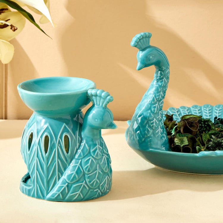 Rylee Ivana Ceramic Peacock Decorative Platter