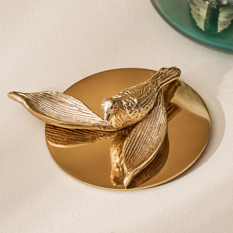 Splendid Goldcrest Gloria Glass Birds Table Accent