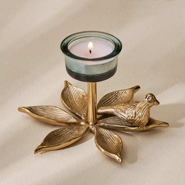 Splendid Goldcrest Gloria Glass T-Light Holder