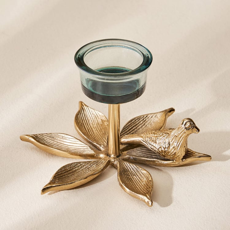 Splendid Goldcrest Gloria Glass T-Light Holder