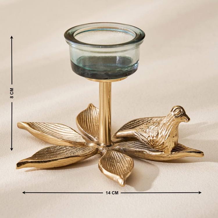 Splendid Goldcrest Gloria Glass T-Light Holder