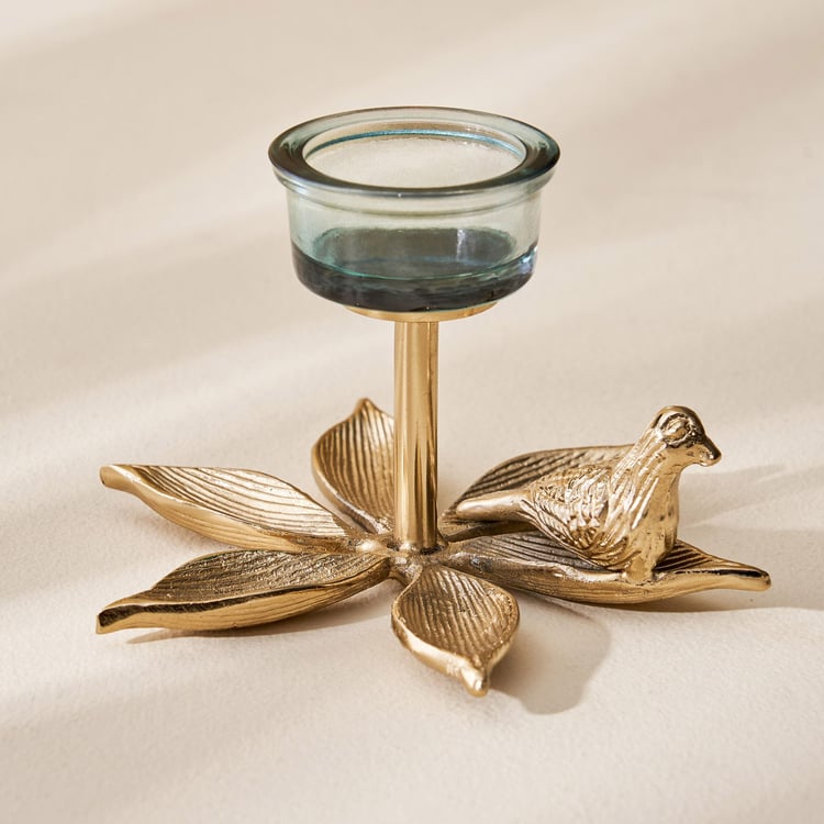 Splendid Goldcrest Gloria Glass T-Light Holder