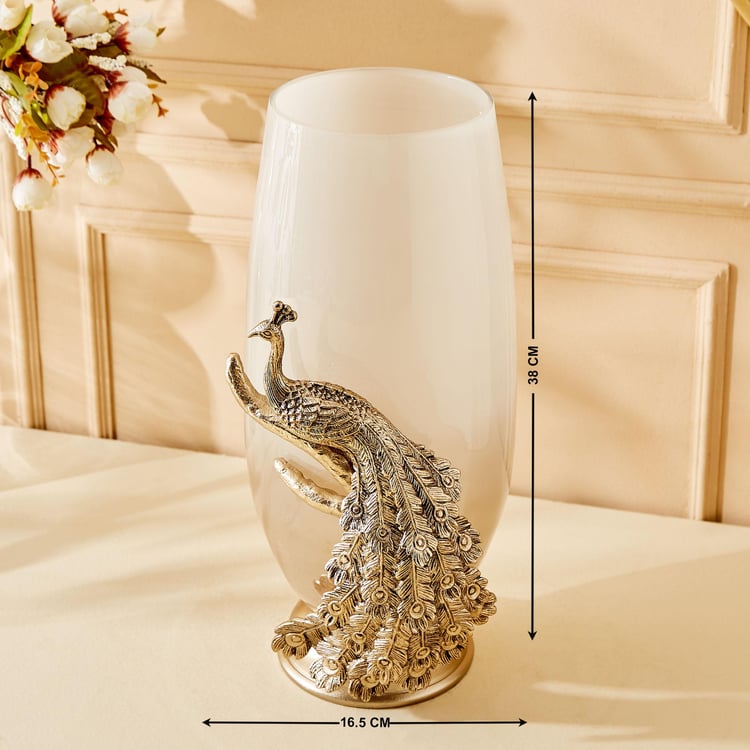 Eternity Vivere Glass Peacock Vase